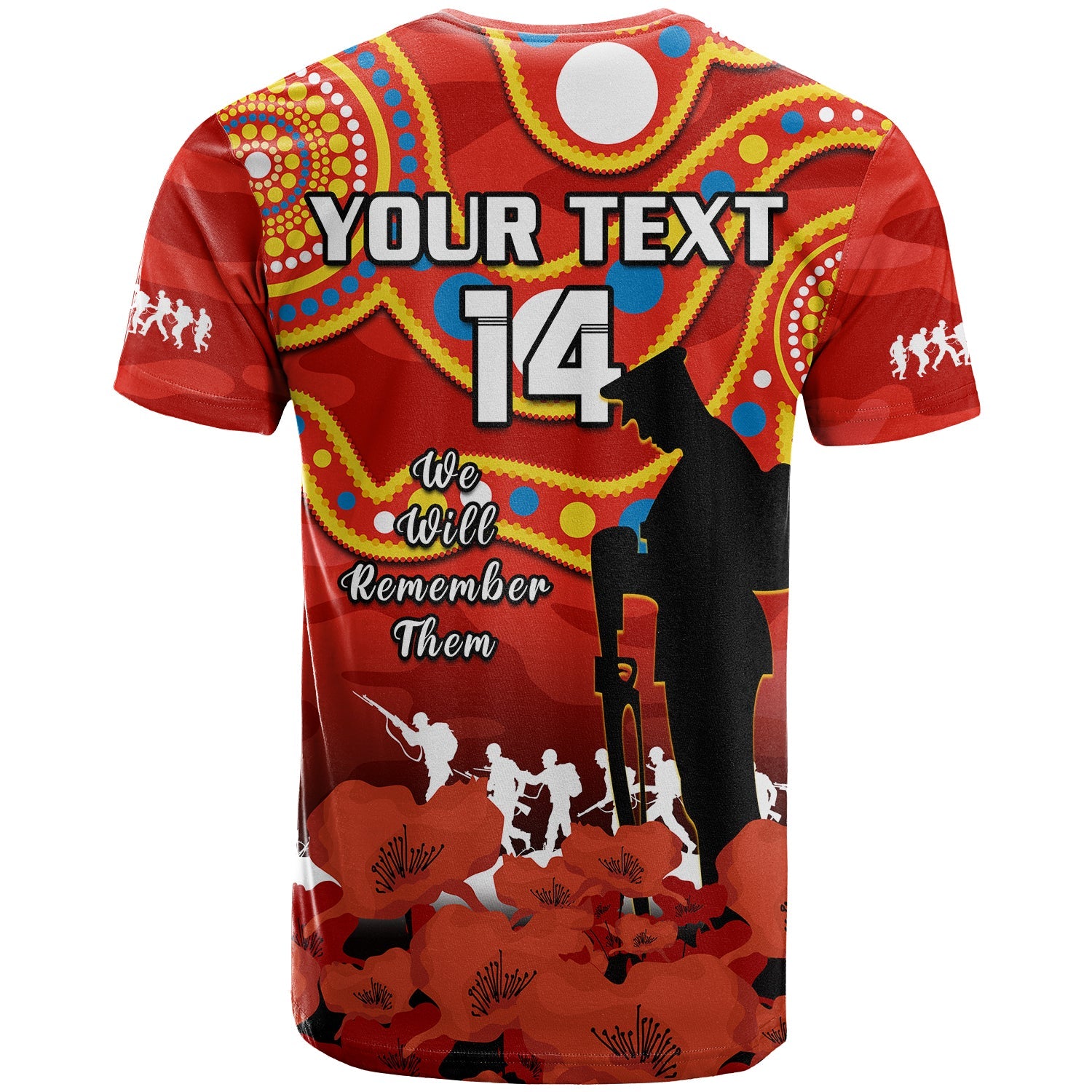 custom-text-and-number-gold-coast-football-anzac-2023-t-shirt-suns-aboriginal-mix-poppy-camouflage