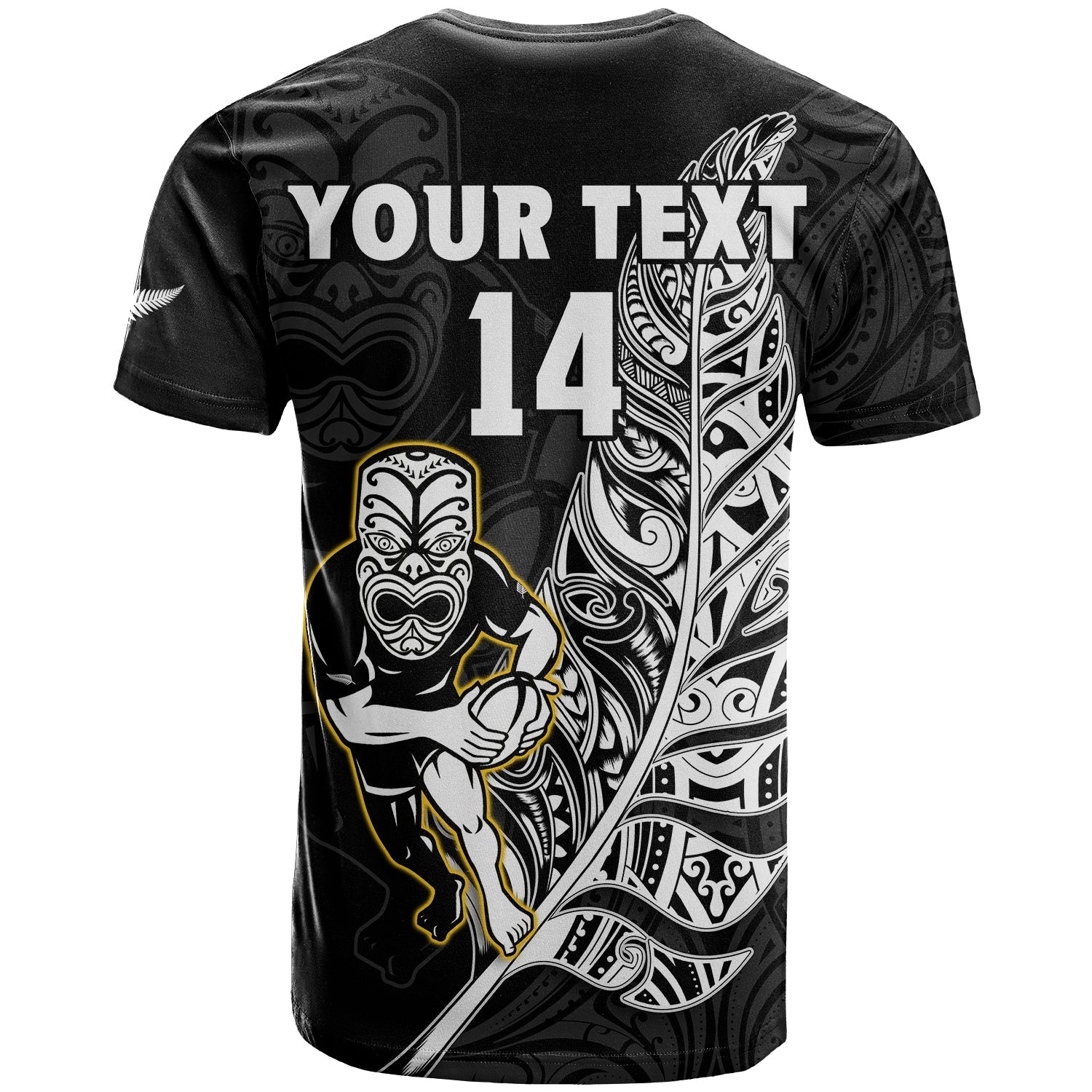 custom-text-and-number-new-zealand-silver-fern-rugby-t-shirt-all-black-maori-version-black
