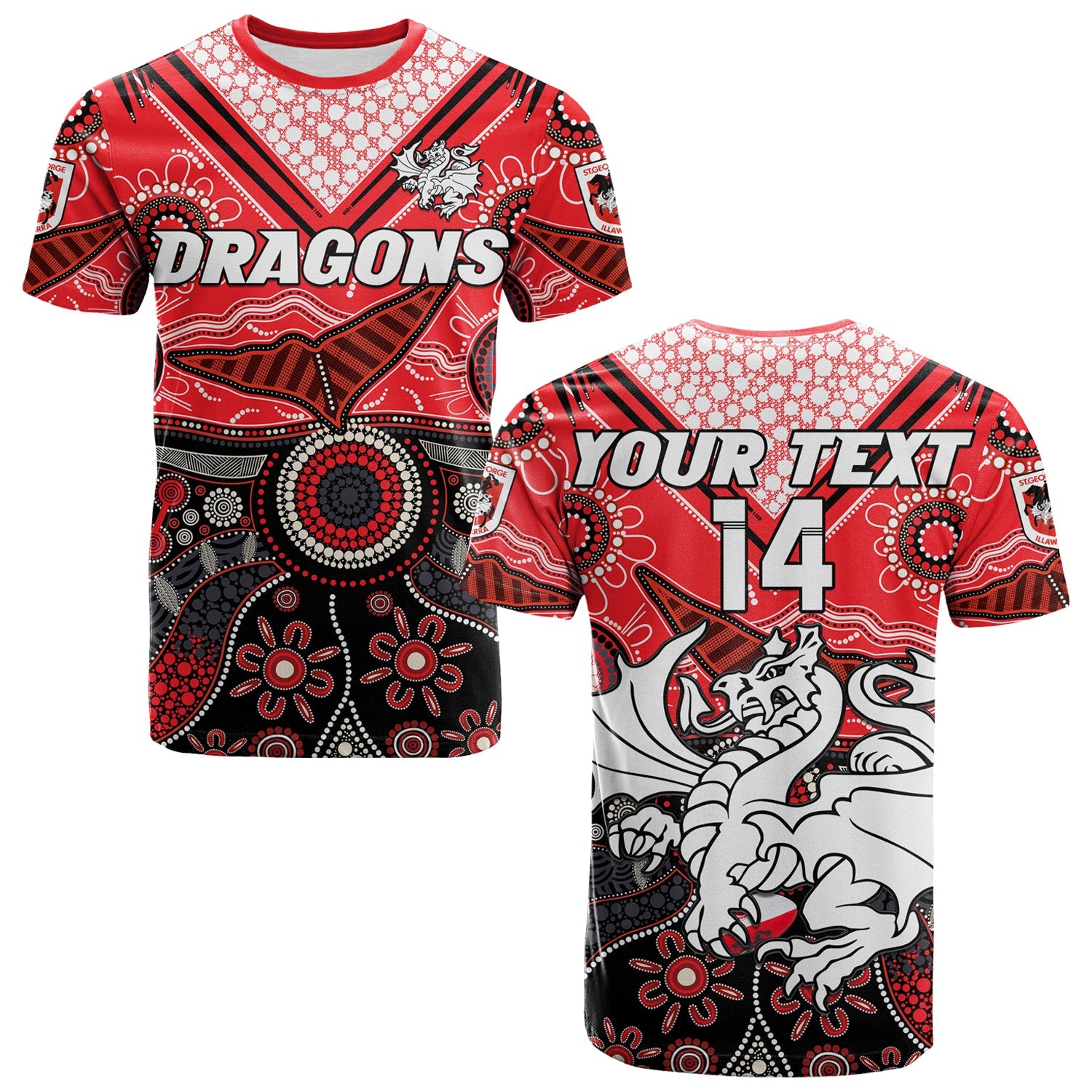 custom-text-and-number-dragons-rugby-t-shirt-indigenous-pattern-artsy-version