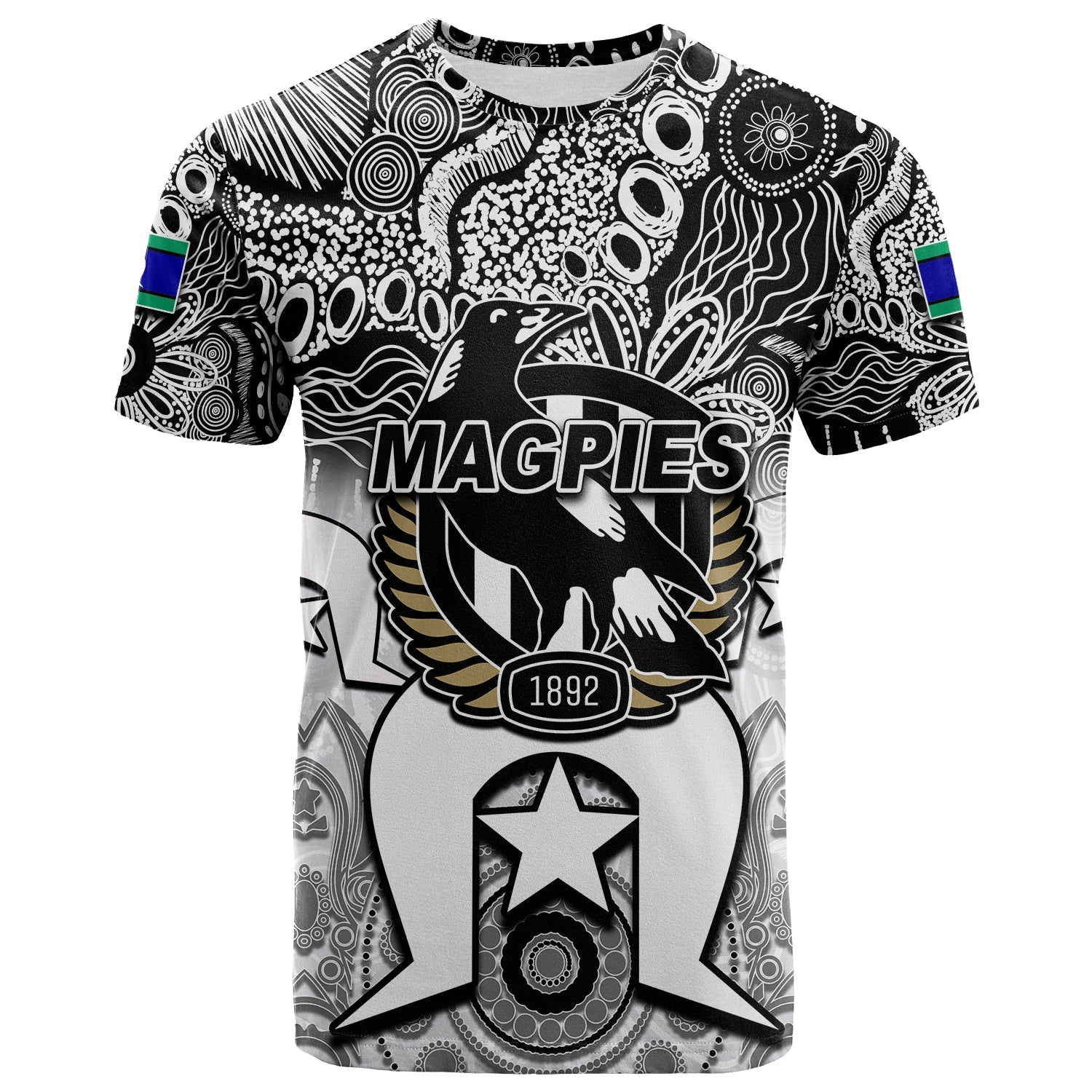 custom-personalised-magpies-australian-football-torres-strait-islanders-mix-aboriginal-t-shirt