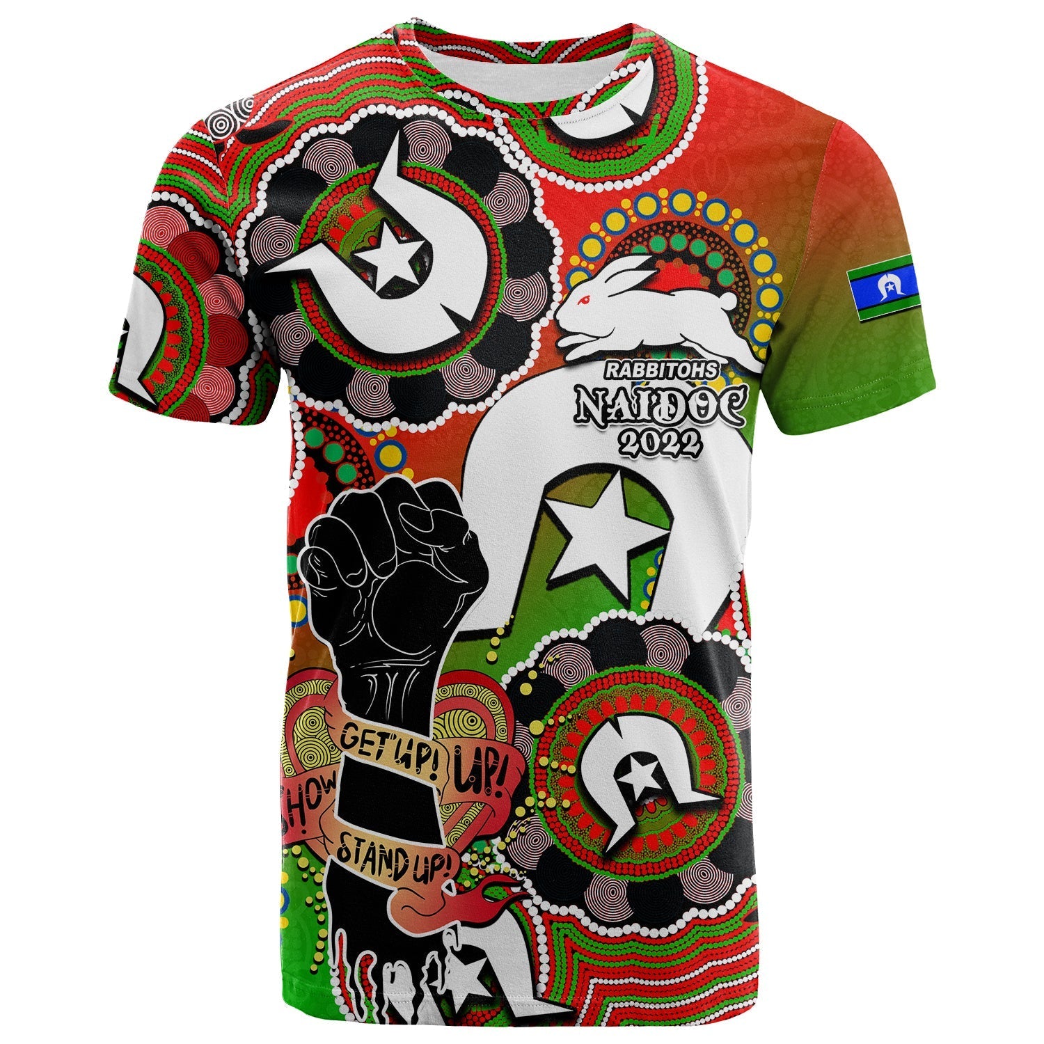 custom-personalised-rabbitohs-rugby-naidoc-week-2022-t-shirt-lets-fight-together