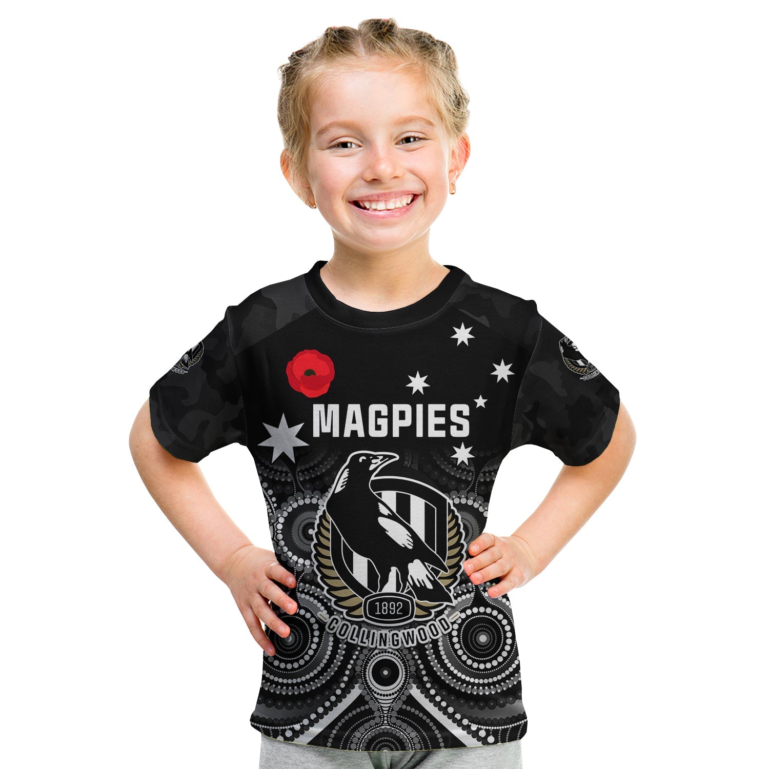 custom-text-and-number-magpies-football-anzac-day-t-shirt-aboriginal-poppy-flowers