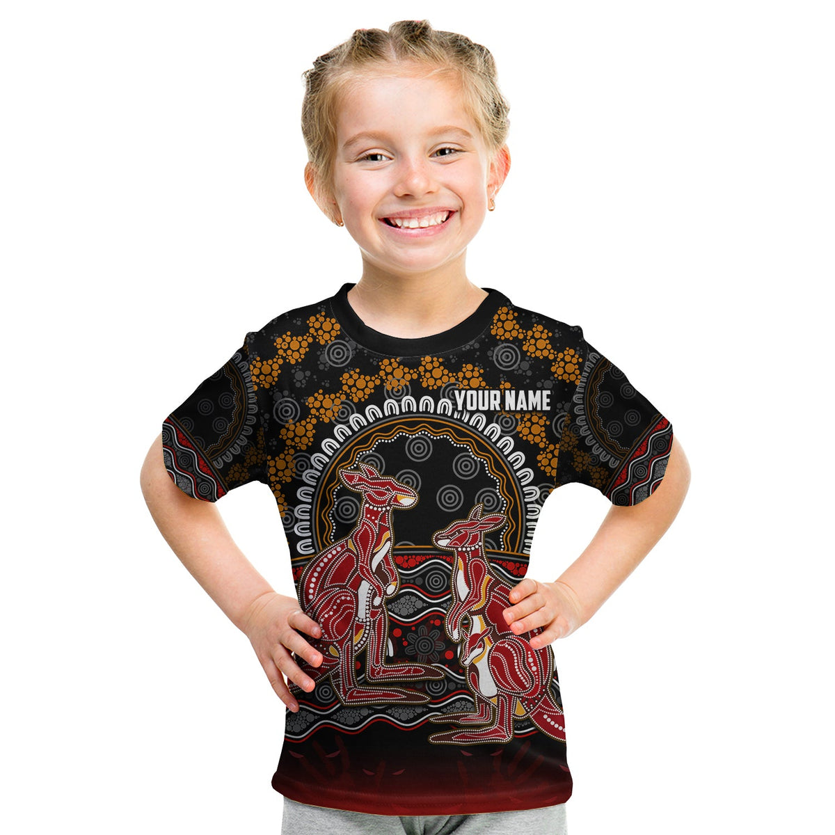 custom-personalised-australia-valentine-t-shirt-kid-aboriginal-couple-kangaroos-my-love