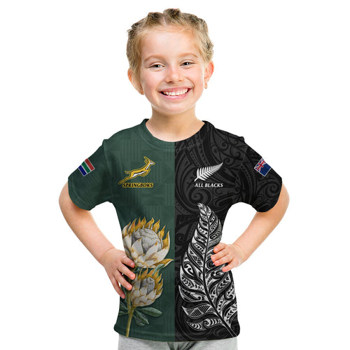 custom-text-and-number-south-africa-protea-and-new-zealand-fern-t-shirt-rugby-go-springboks-vs-all-black