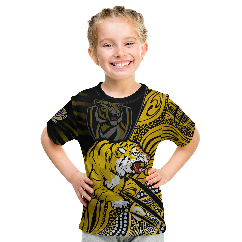 custom-text-and-number-richmond-football-t-shirt-kid-aboriginal-go-the-tigers-premiers