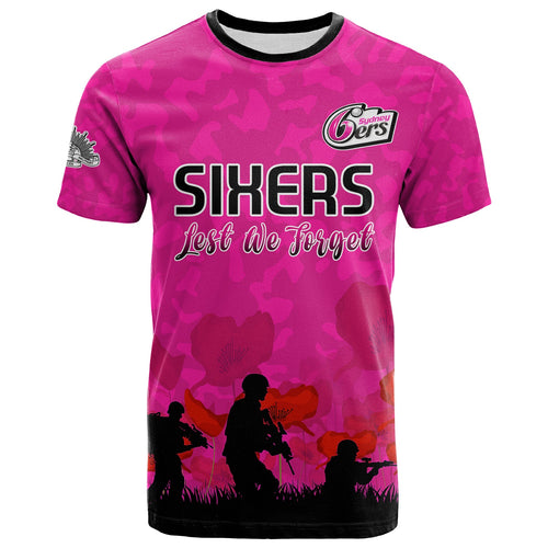 custom-text-and-number-sydney-sixers-cricket-t-shirt-anzac-day-camouflage-poppy-lest-we-forget