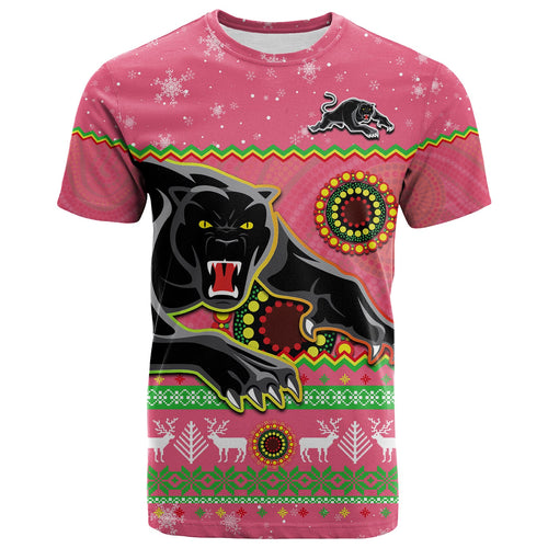 panthers-christmas-t-shirt-aboriginal-pattern-penrith-pink-version