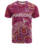 custom-text-and-number-maroons-rugby-t-shirt-kangaroo-indigenous-pattern-unique-version