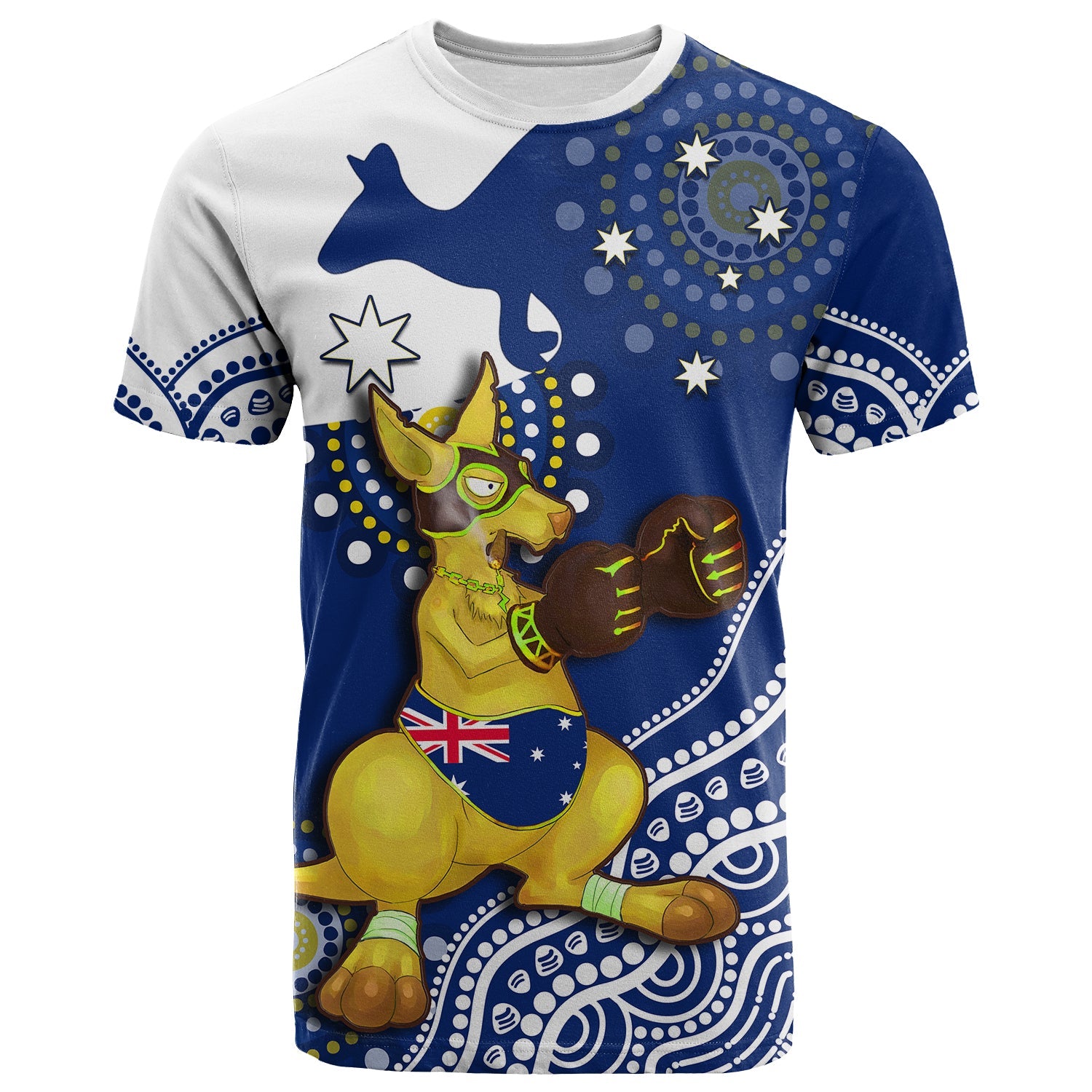 australia-t-shirt-boxing-kangaroo-indigenous-flag-color-art
