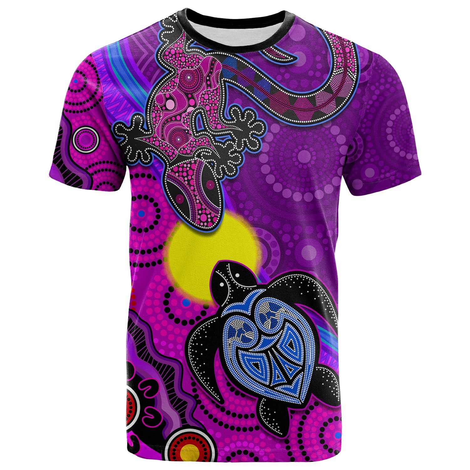 custom-personalised-australia-lizard-and-turtle-t-shirt-aboriginal-art-beautiful-life