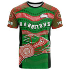 custom-text-and-number-rabbitohs-rugby-t-shirt-souths-1908-aboriginal-dot-painting-go-bunnies