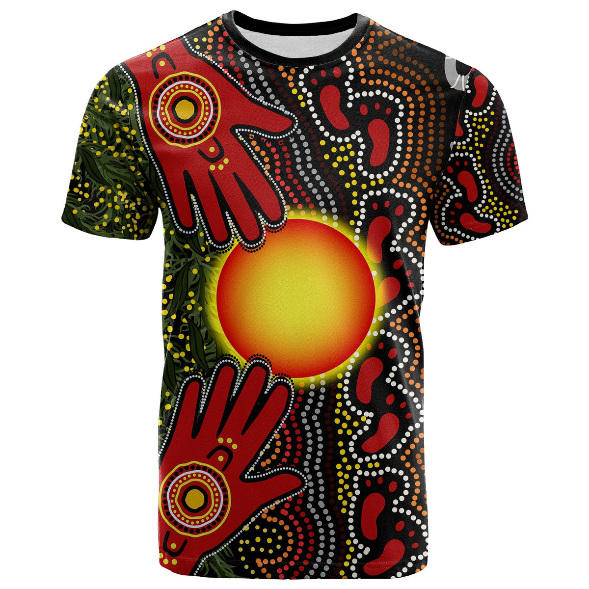 custom-text-and-number-aboriginal-dot-painting-t-shirt-go-to-touch-the-sun