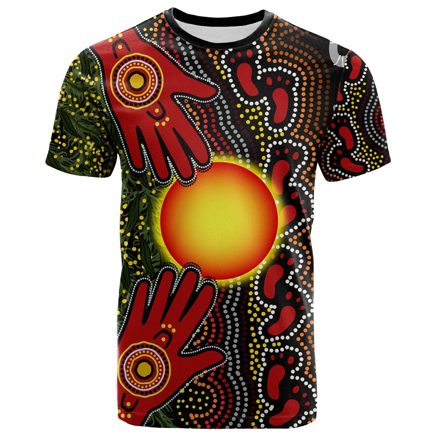 custom-text-and-number-aboriginal-dot-painting-t-shirt-go-to-touch-the-sun
