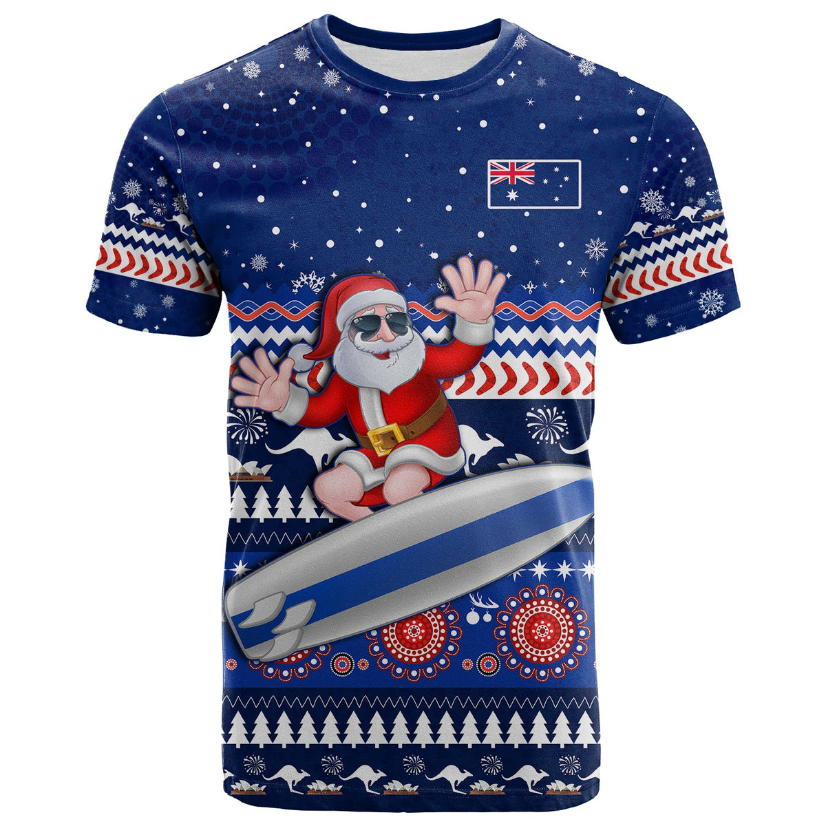 australia-christmas-t-shirt-aussie-aboriginal-santa-claus-is-surfing-with-kangaroo
