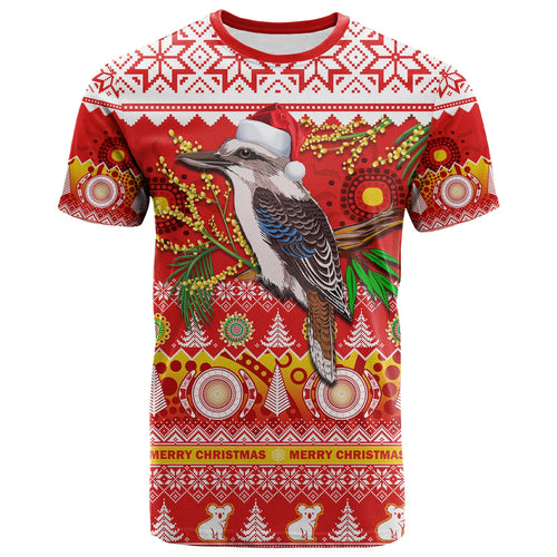 australia-t-shirt-kookaburra-mix-golden-wattle-aboriginal-art-merry-christmas