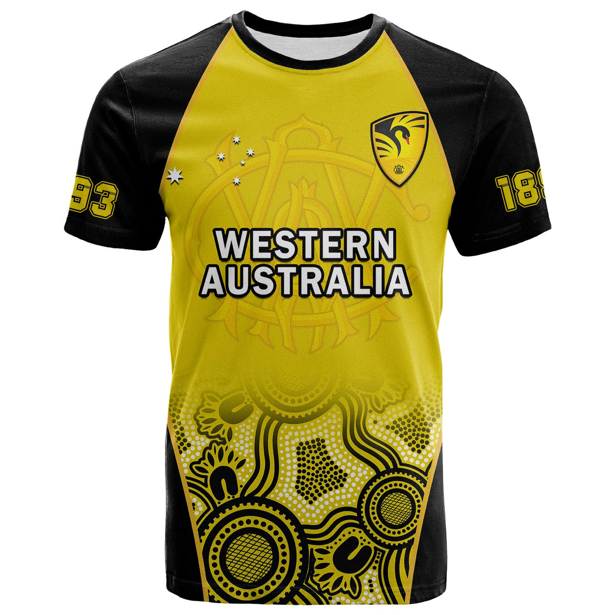 custom-text-and-number-western-australia-cricket-2023-t-shirt-warriors-sheffield-shield-indigenous