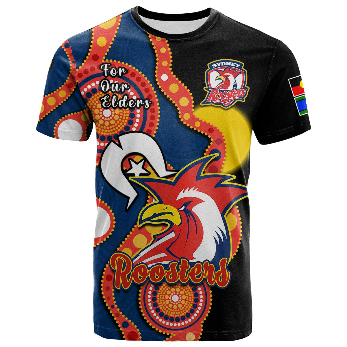 roosters-rugby-naidoc-2023-t-shirt-tricolours-for-our-elders-indigenous-art
