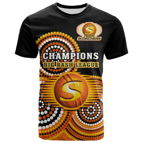 custom-text-and-number-perth-scorchers-cricket-t-shirt-champions-bbl12-proud-indigenous-art