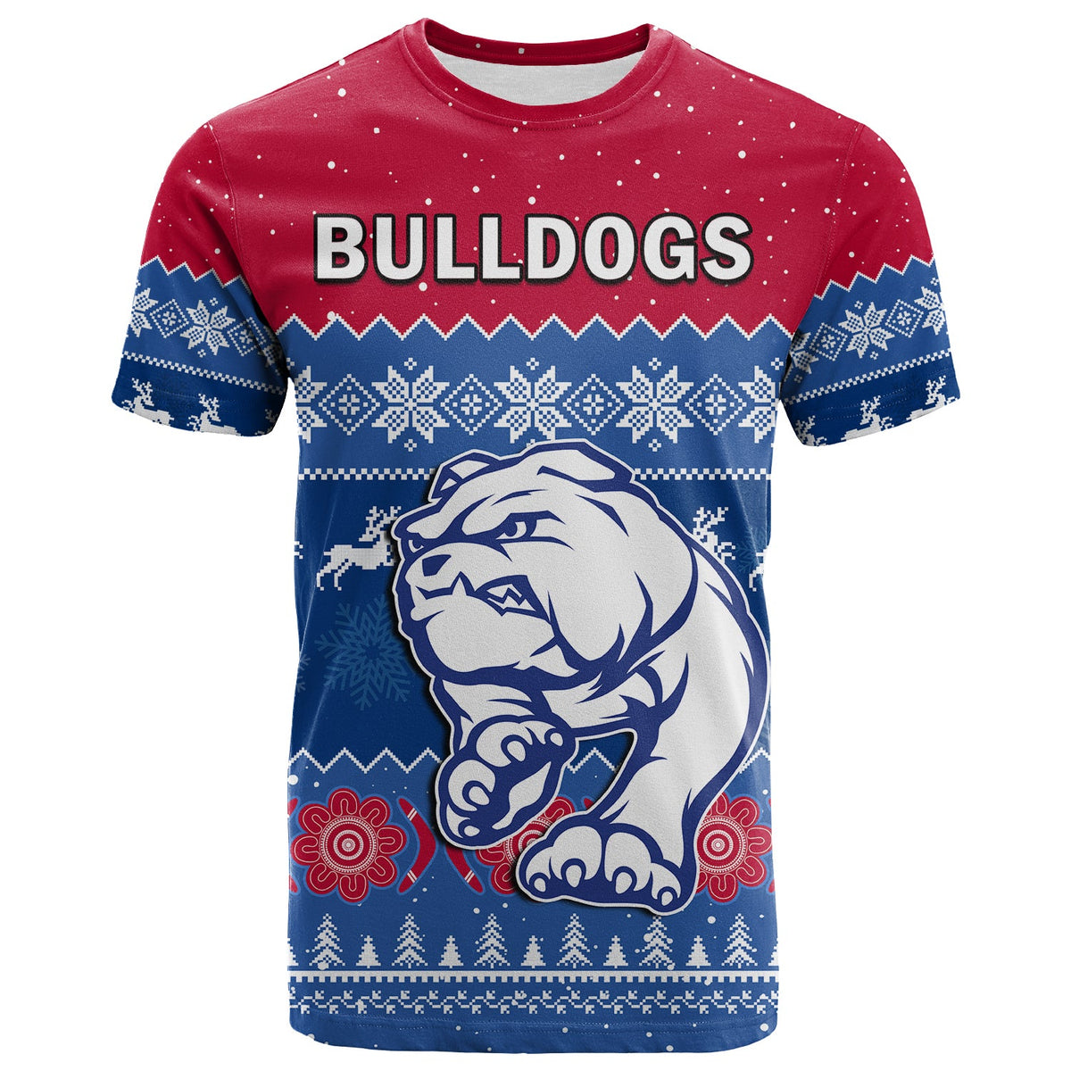 custom-personalised-western-bulldogs-football-t-shirt-dogs-indigenous-merry-christmas