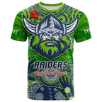 custom-text-and-number-raiders-rugby-anzac-2023-t-shirt-dots-poppy-mix-camouflage-lest-we-forget
