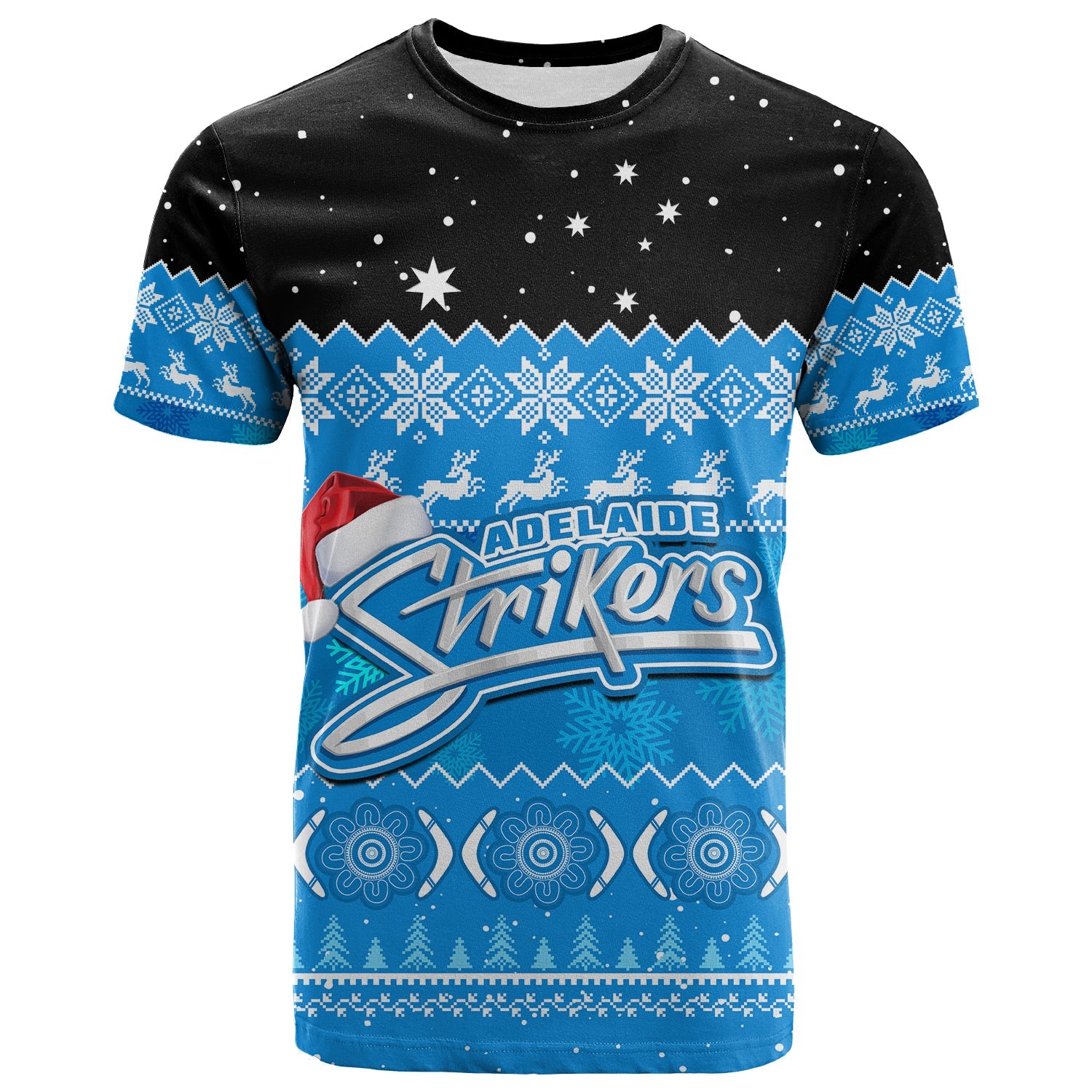 custom-personalised-adelaide-strikers-cricket-t-shirt-aboriginal-merry-christmas