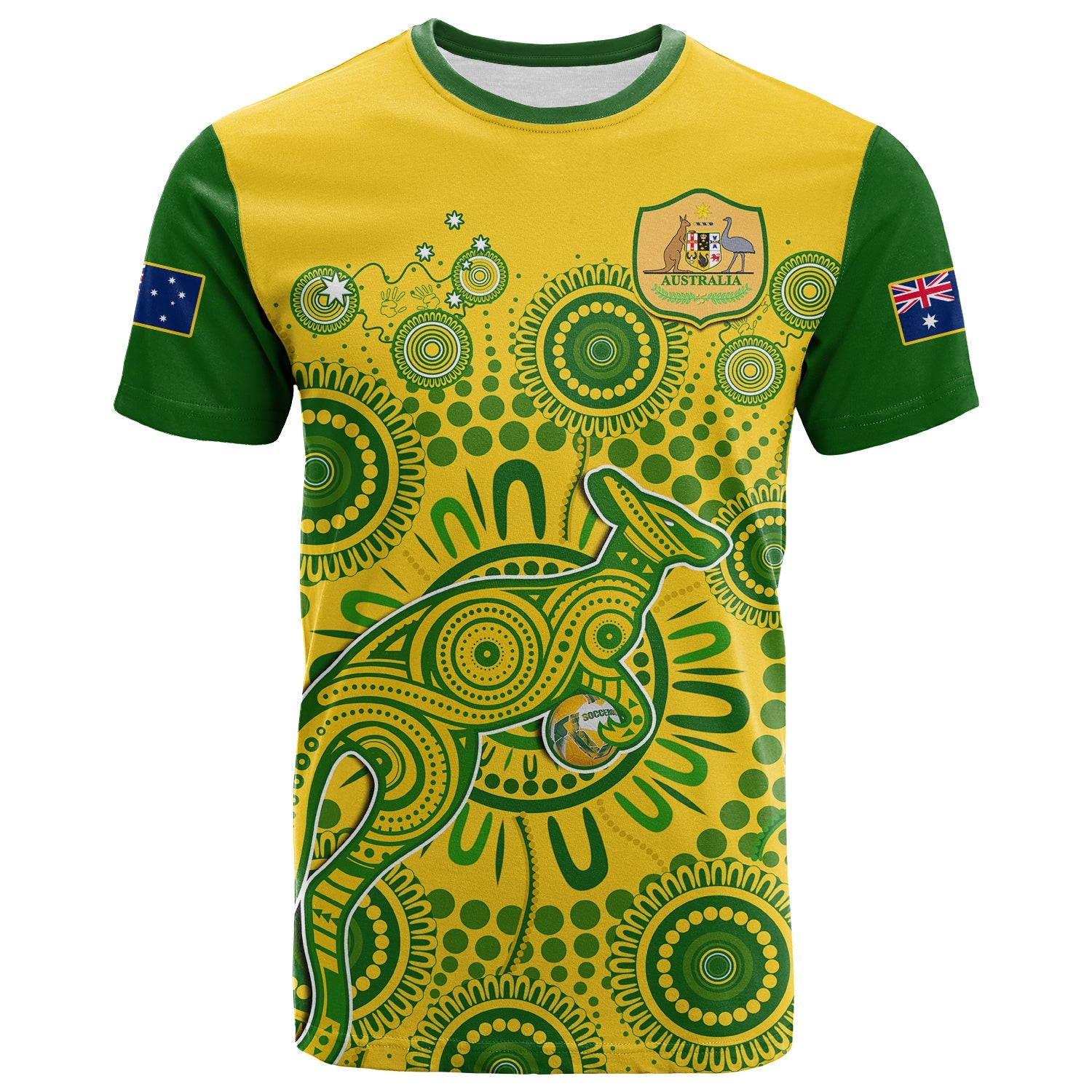 custom-text-and-number-australia-soccer-t-shirt-socceroos-kangaroo-aussie-indigenous-national-color