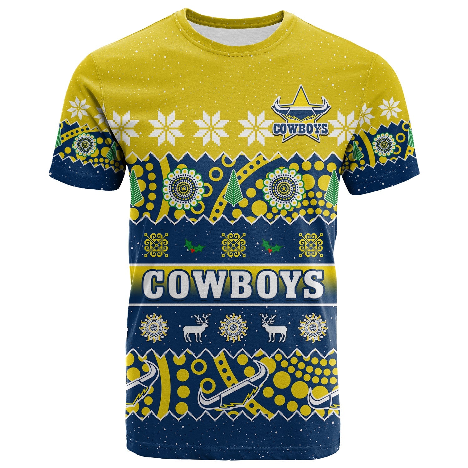 custom-personalised-cowboys-christmas-t-shirt-aboriginal-art-merry-xmas