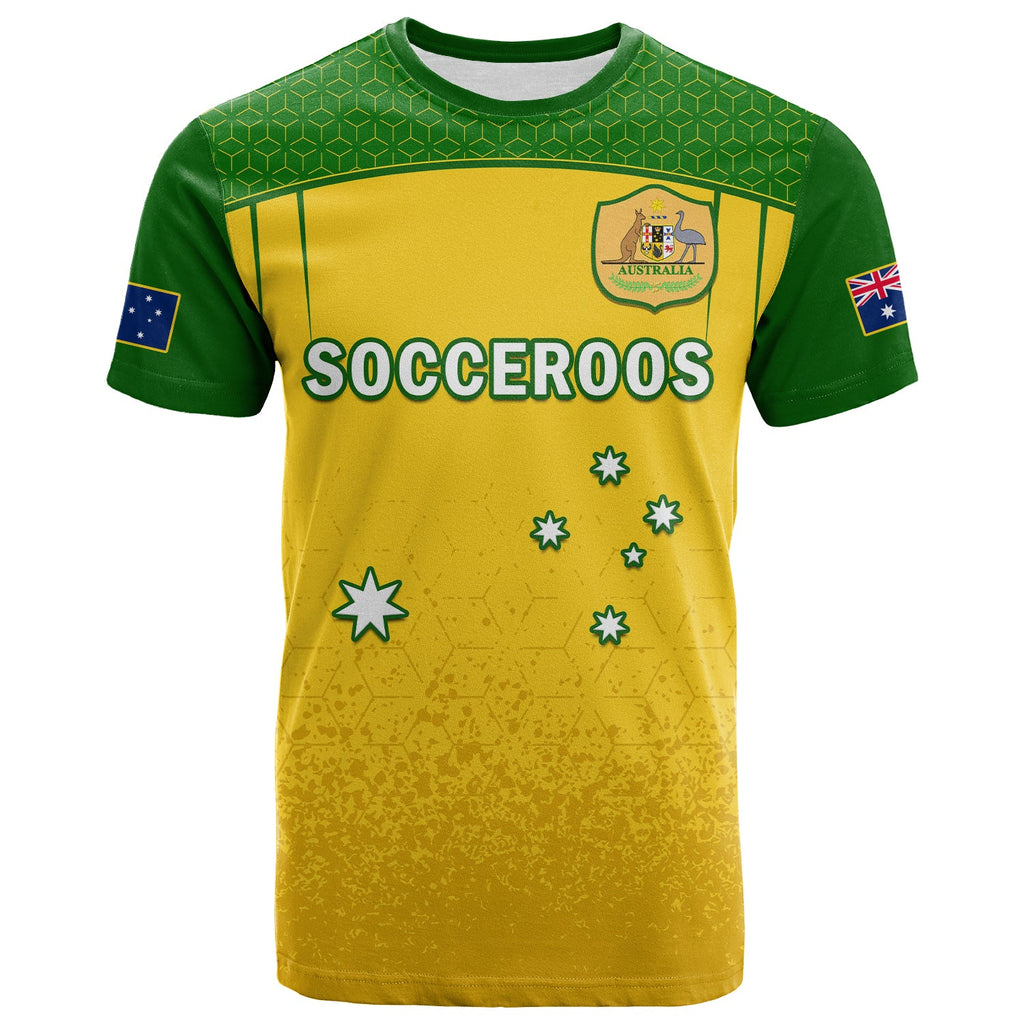 custom-text-and-number-australia-soccer-t-shirt-socceroos-dots-kangaroo-simple-style
