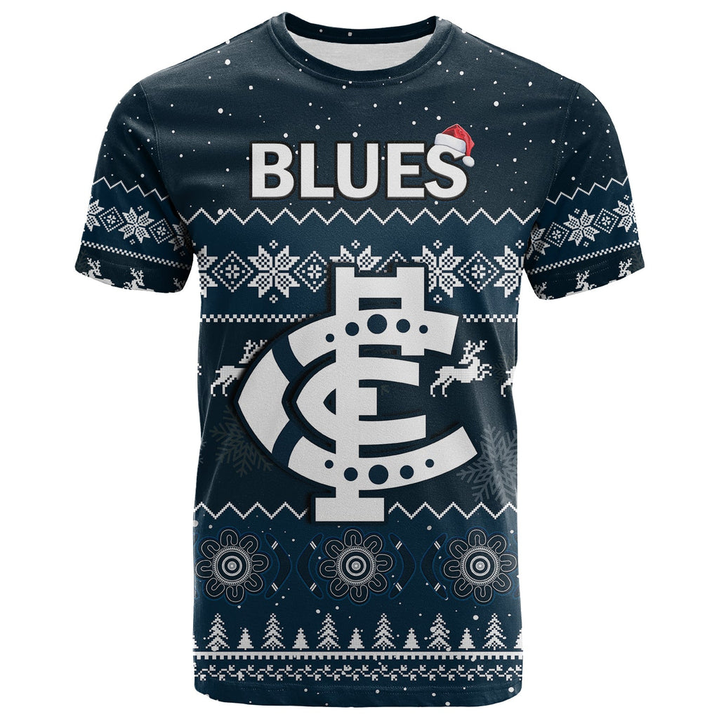 custom-personalised-carlton-football-t-shirt-blues-indigenous-merry-christmas