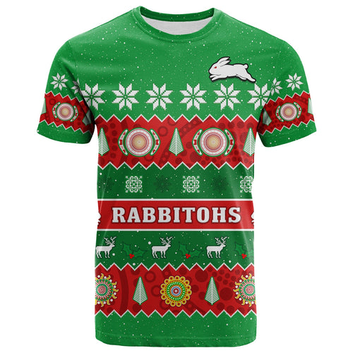 custom-personalised-rabbitohs-christmas-t-shirt-souths-aboriginal-art-merry-xmas