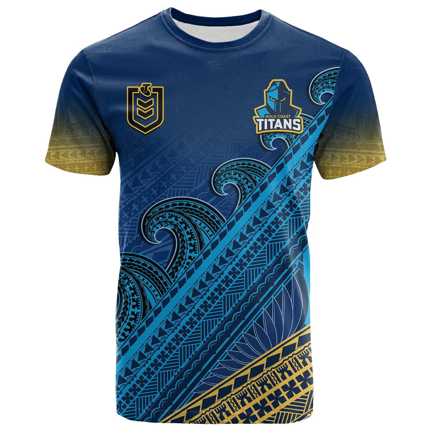 custom-text-and-number-gold-coast-titans-rugby-t-shirt-pasifika-gradient-polynesian-pattern