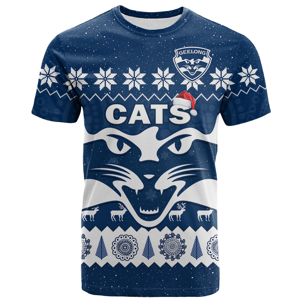 custom-personalised-cats-football-christmas-t-shirt-geelong-aboriginal-painting