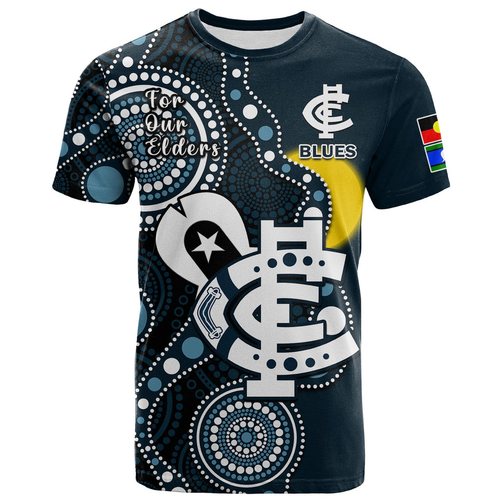 carlton-football-naidoc-2023-t-shirt-blues-for-our-elders-indigenous-art