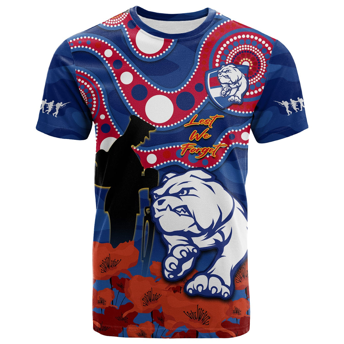 custom-text-and-number-western-bulldogs-football-anzac-2023-t-shirt-doggies-aboriginal-mix-poppy-camouflage
