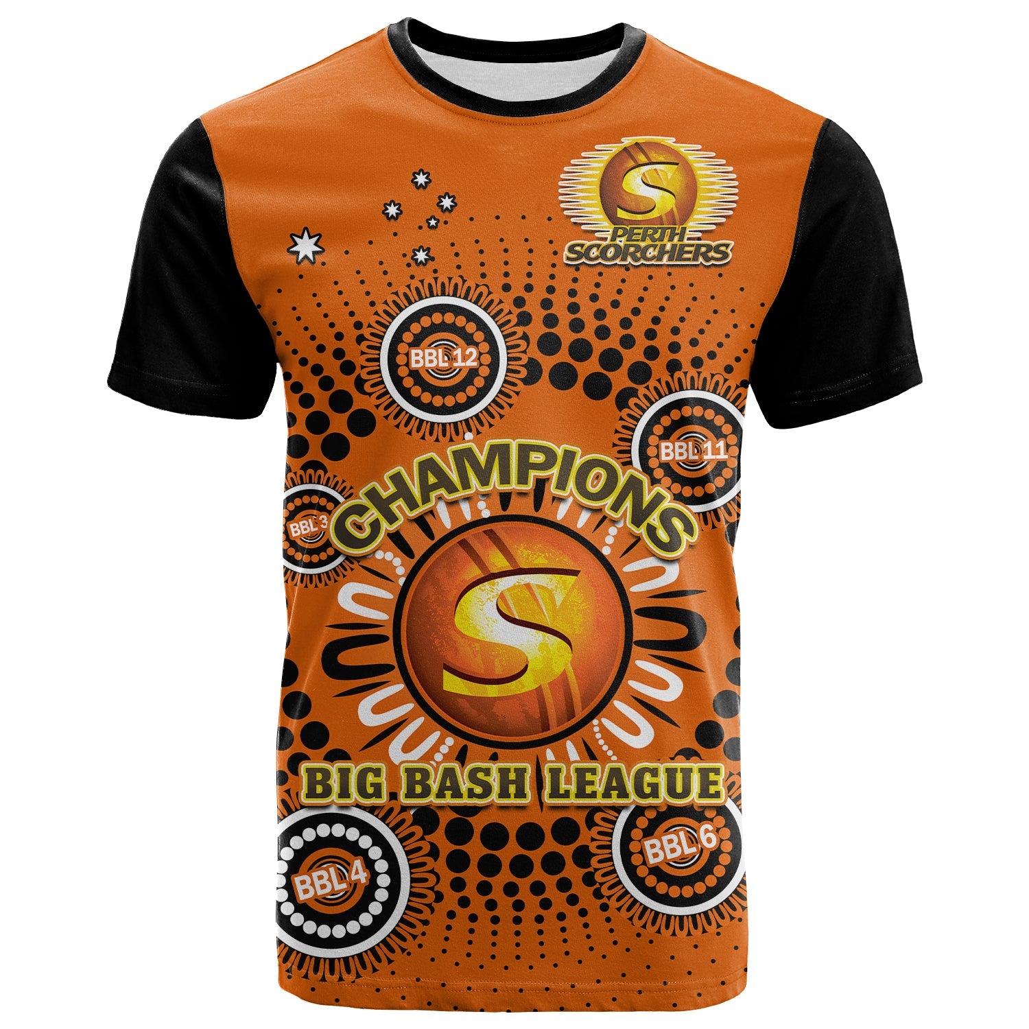 perth-scorchers-cricket-t-shirt-indigenous-5th-champions-bbl-proud
