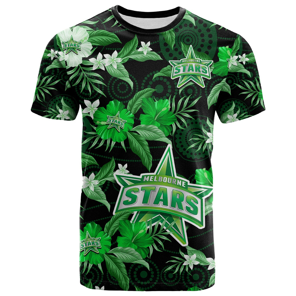 melbourne-stars-cricket-t-shirt-aboriginal-art-mix-tropical-flowers