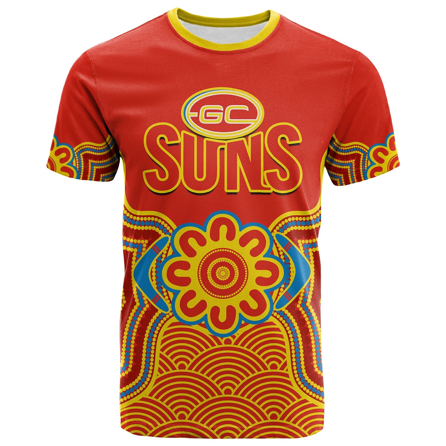 custom-text-and-number-gold-coast-football-t-shirt-suns-indigenous-pattern