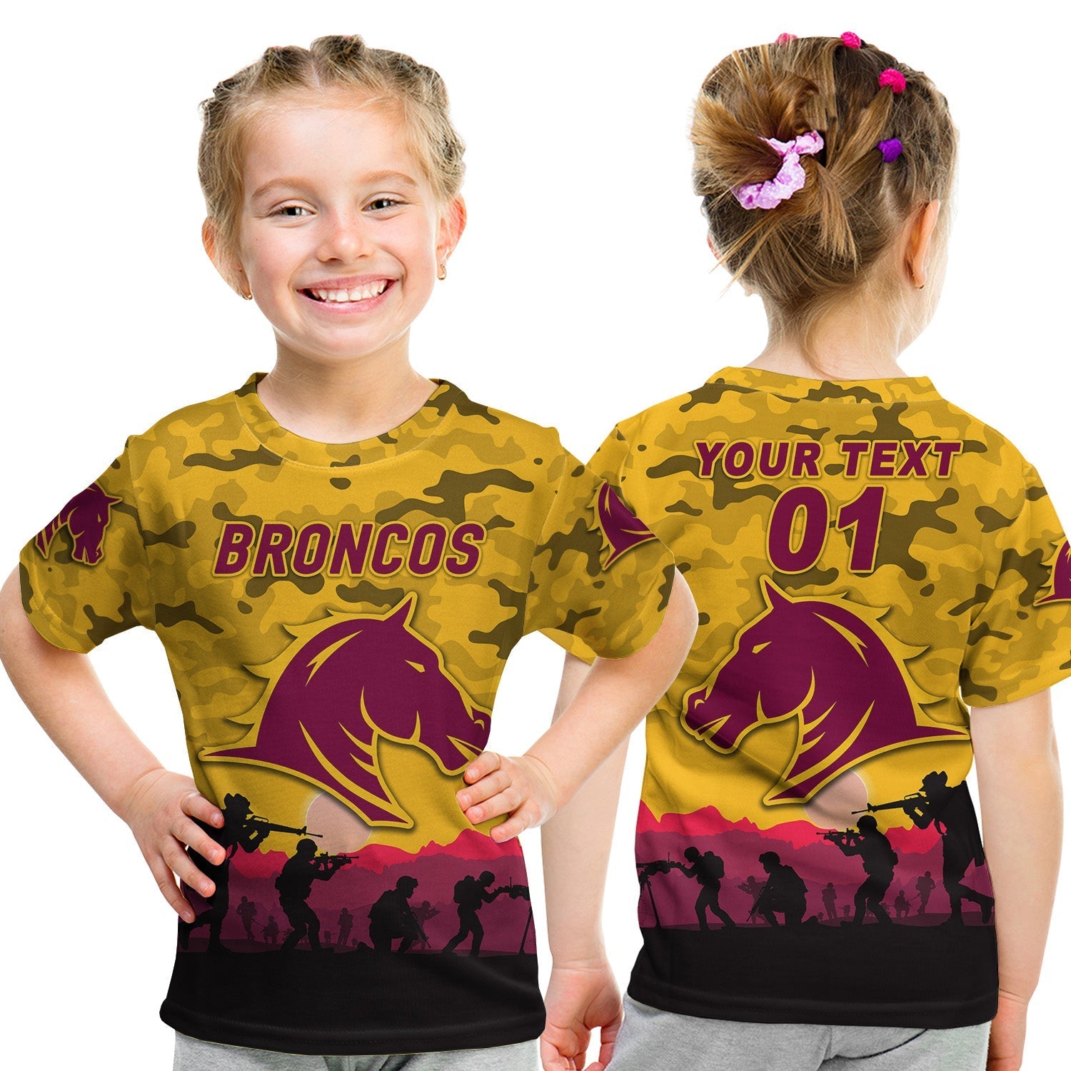 custom-personalised-brisbane-broncos-anzac-2022-t-shirt-simple-style-gold