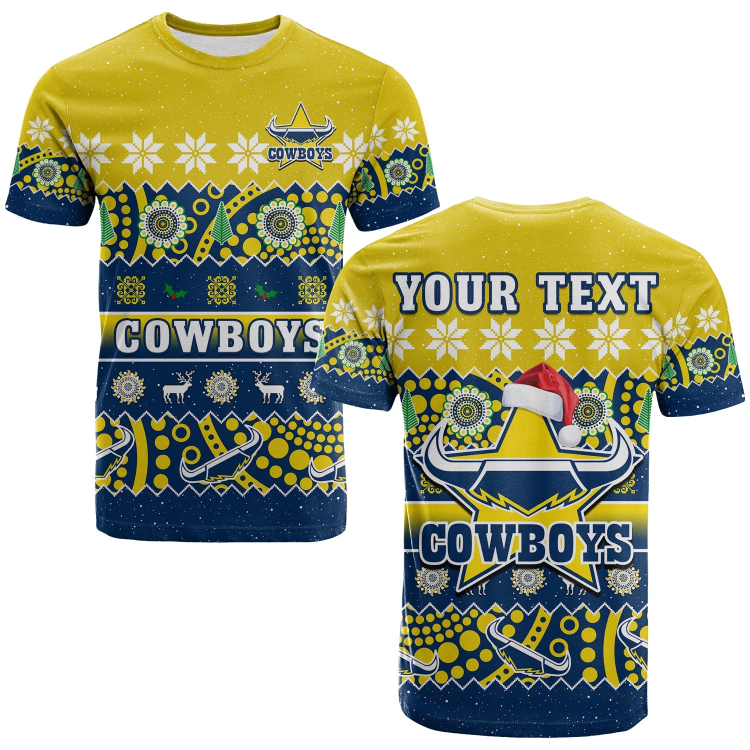 custom-personalised-cowboys-christmas-t-shirt-aboriginal-art-merry-xmas