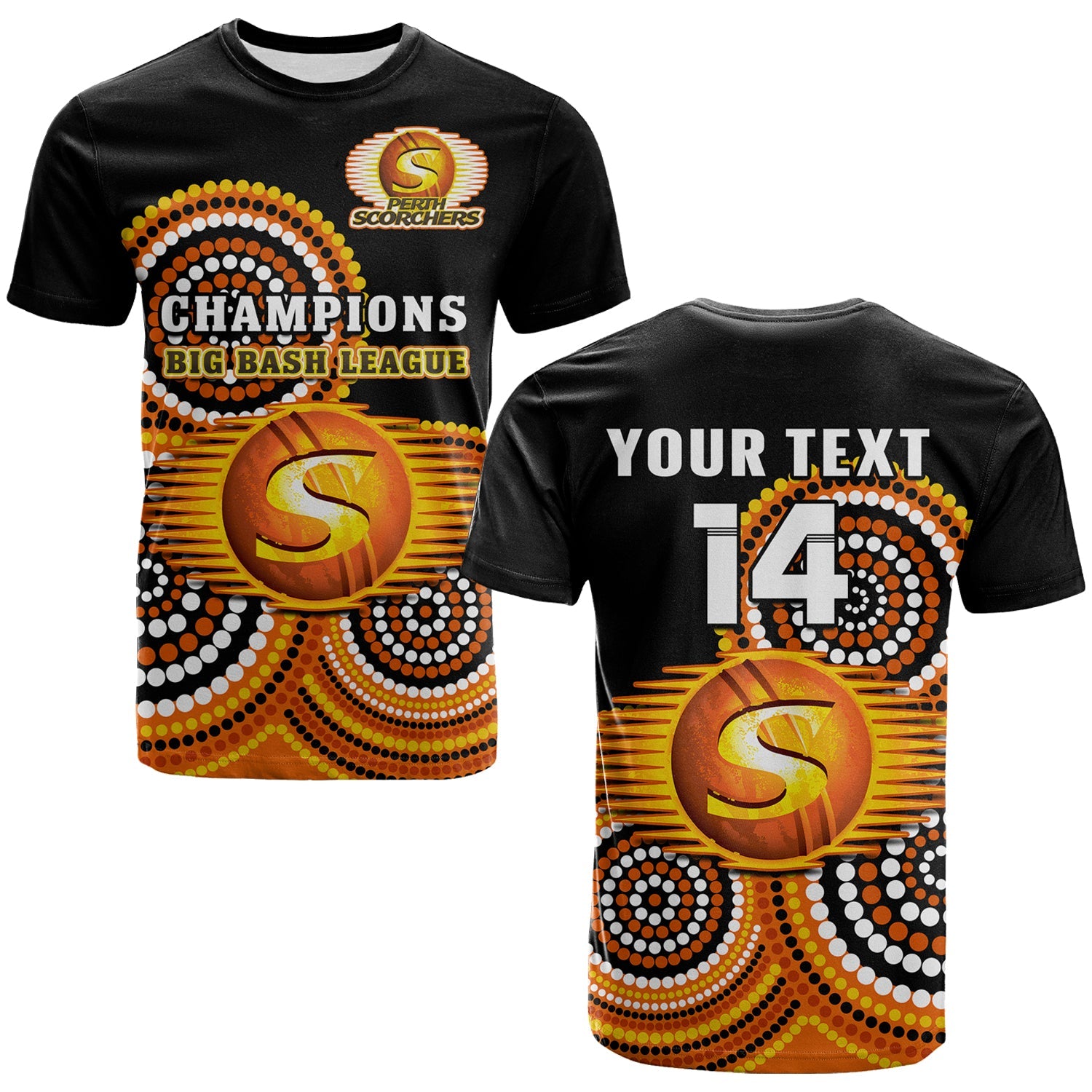 custom-text-and-number-perth-scorchers-cricket-t-shirt-champions-bbl12-proud-indigenous-art