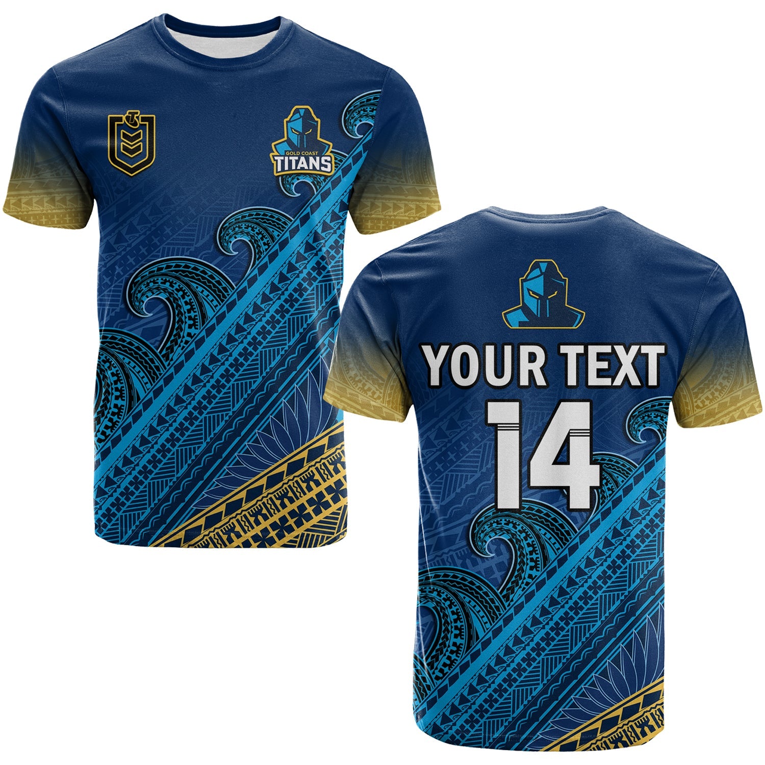 custom-text-and-number-gold-coast-titans-rugby-t-shirt-pasifika-gradient-polynesian-pattern