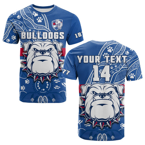 custom-text-and-number-bulldogs-football-t-shirt-scraggers-1877-aboriginal-dot-painting-newest-version
