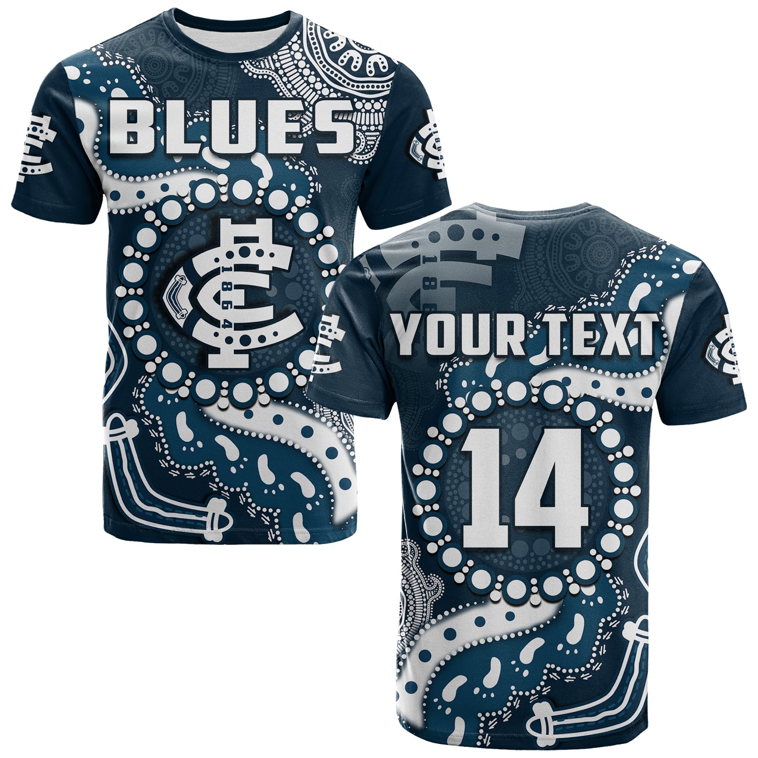 custom-text-and-number-carlton-football-t-shirt-blues-1864-boomerang-indigenous-artsy