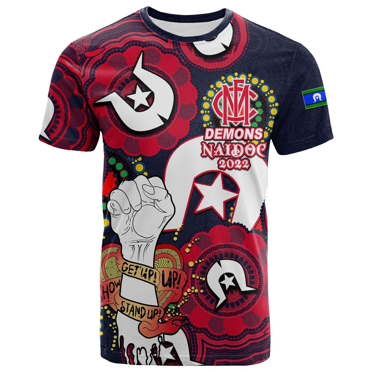 custom-personalised-demons-australian-football-t-shirt-naidoc-week-2022-lets-fight-together