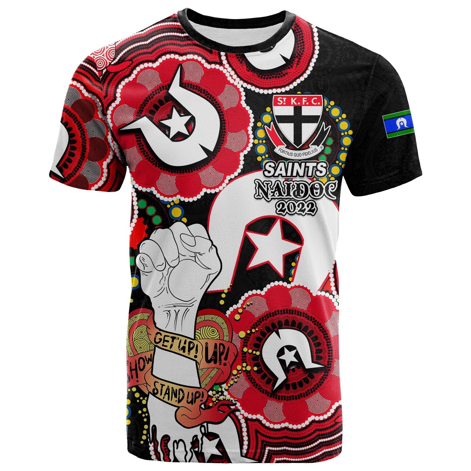 custom-personalised-saints-australian-football-t-shirt-naidoc-week-2022-lets-fight-together
