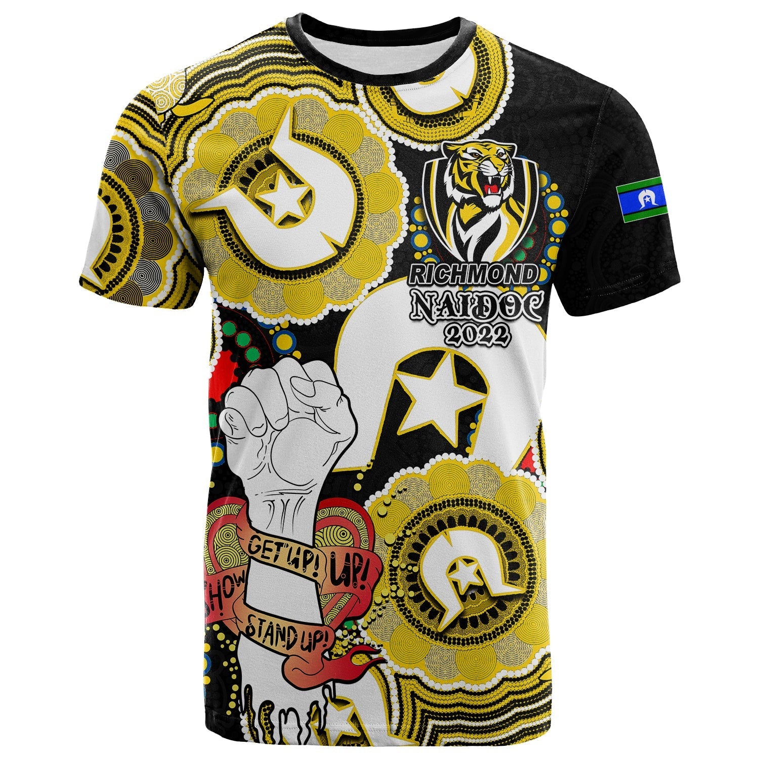 custom-personalised-richmond-australian-football-t-shirt-naidoc-week-2022-lets-fight-together