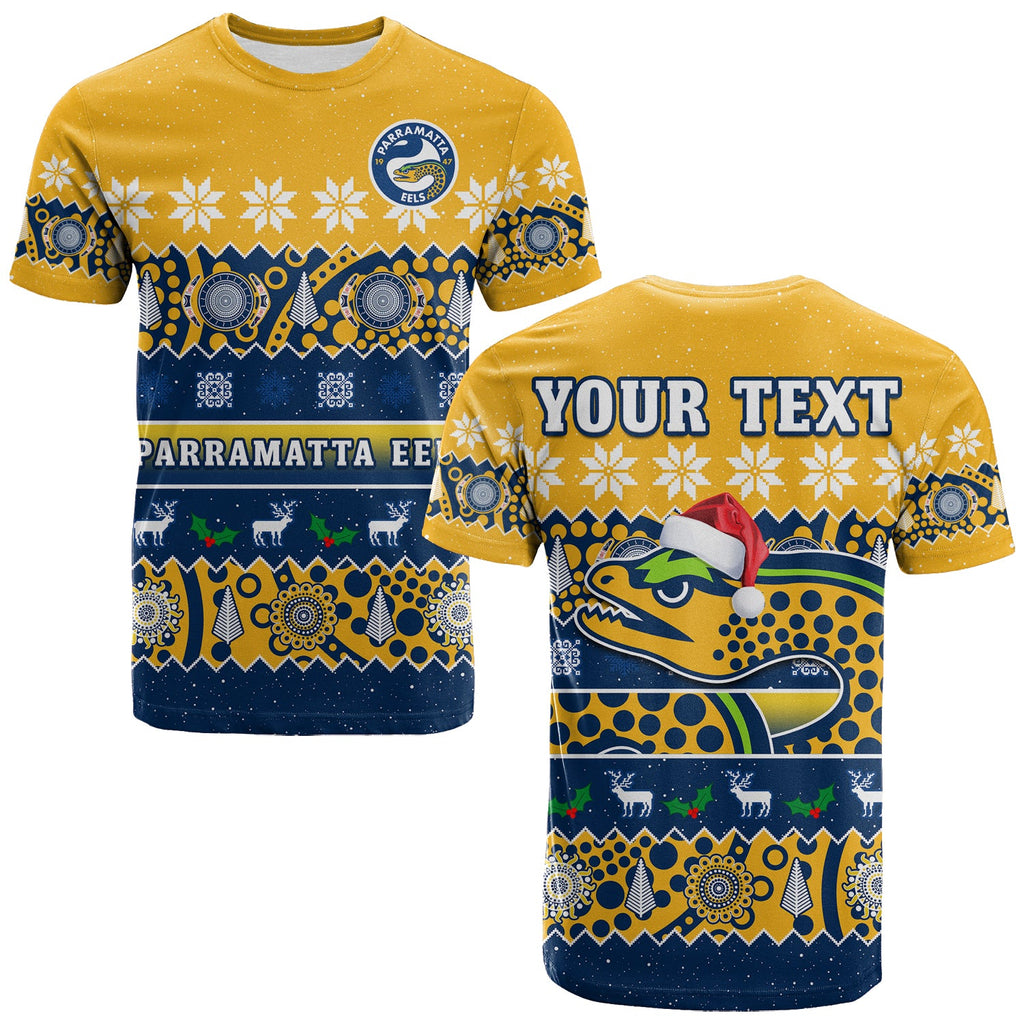 custom-personalised-parramatta-eels-christmas-t-shirt-parra-aboriginal-art-merry-xmas