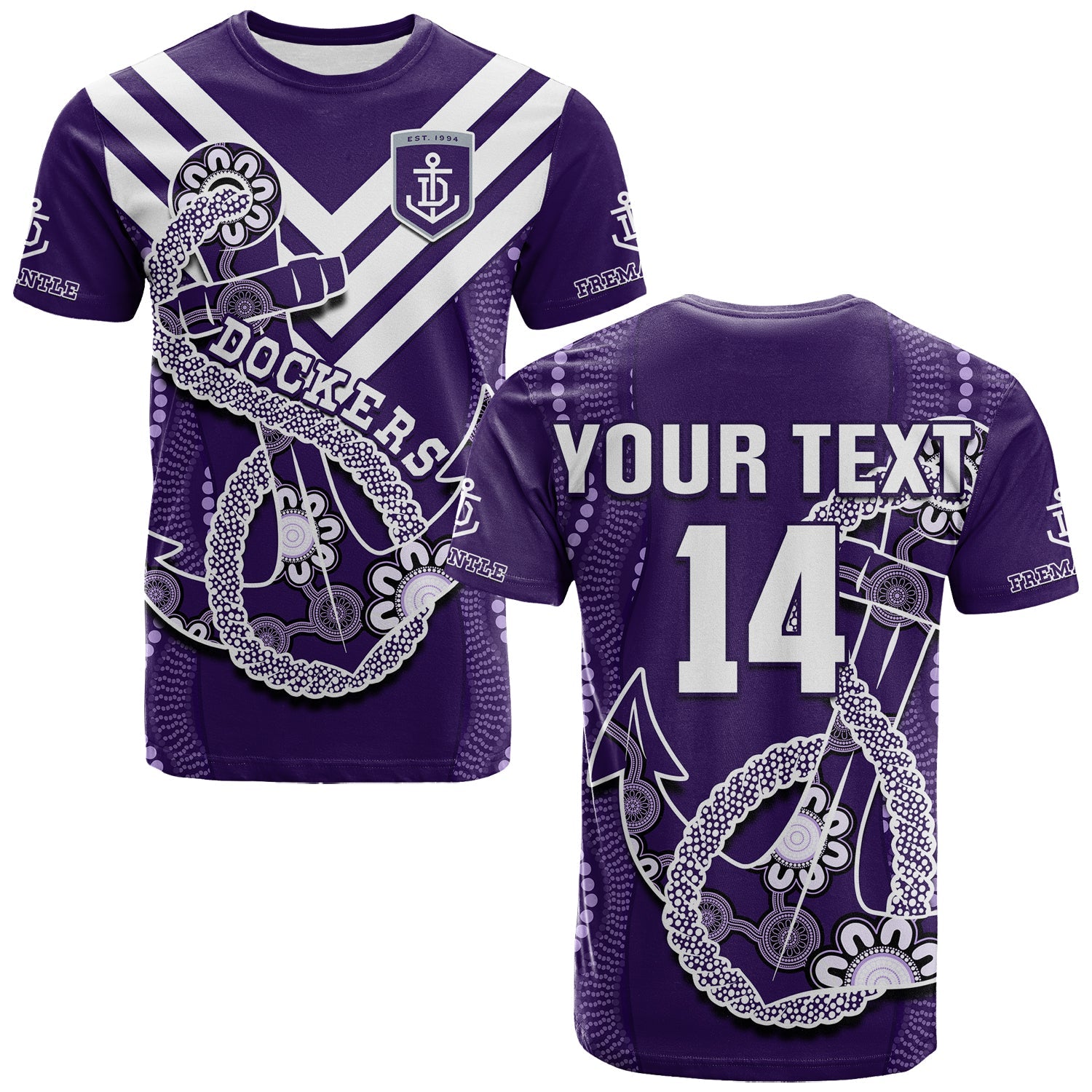 custom-text-and-number-dockers-football-t-shirt-fremantle-anchor-mix-aboriginal-pattern-dynamic-style