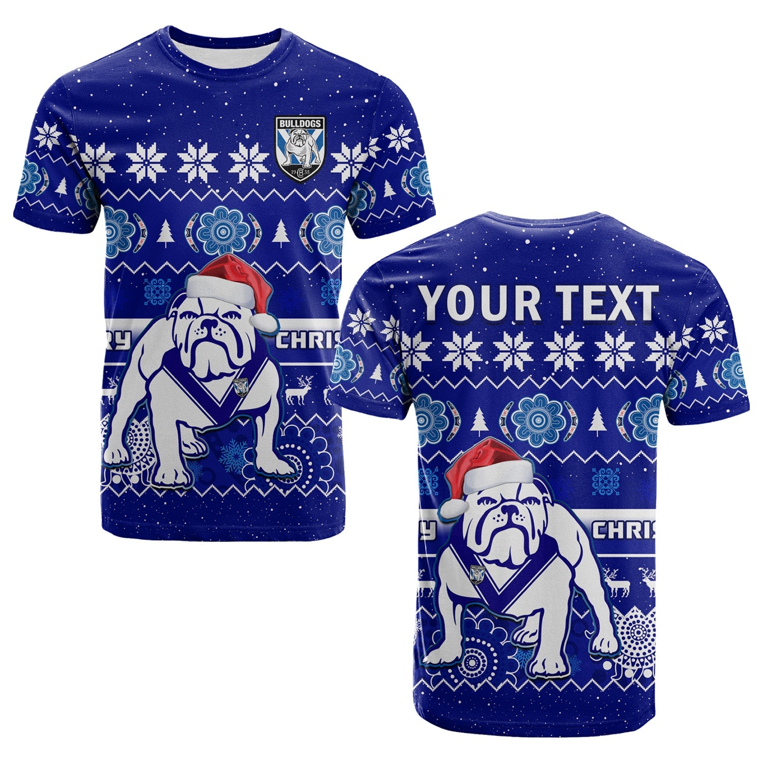 custom-personalised-bulldogs-rugby-christmas-t-shirt-berries-merry-xmas-aboriginal-art