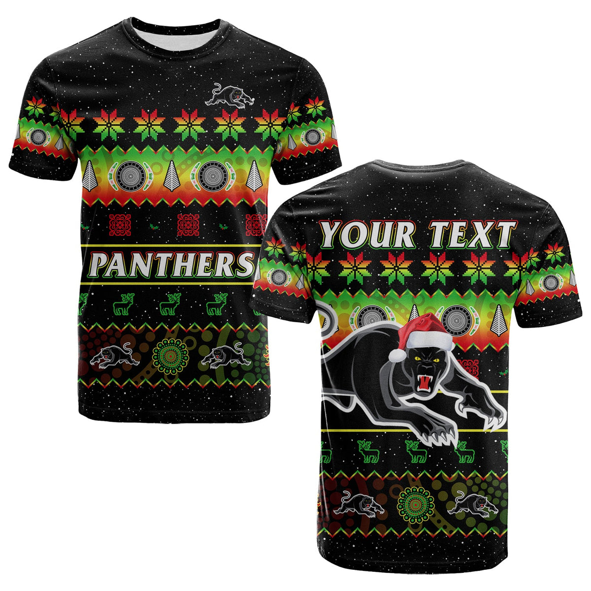 custom-personalised-penrith-panthers-christmas-t-shirt-the-riff-aboriginal-art-merry-xmas
